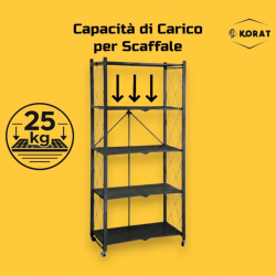 Scaffale in Ferro - 5 Ripiani - Nero - 263135