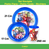 Uovo Sorpresa Pasqua Avengers Bambini con Set Pappa 7 Pezzi in Melamin