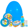 Uovo Sorpresa Pasqua Pokémon Bambini con Set Pappa 7 Pezzi in Melamina