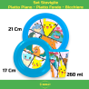 Uovo Sorpresa Pasqua Pokémon Bambini con Set Pappa 7 Pezzi in Melamina