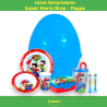 Uovo Sorpresa Pasqua Super Mario Bros Bambini con Set Pappa 7 Pezzi in