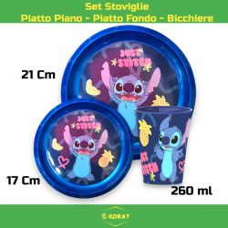 Uovo Sorpresa Pasqua Stitch Bambini con Set Pappa 7 Pezzi in Melamina 