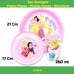 Uovo Sorpresa Principesse Disney Bambini con Set Pappa 7 Pezzi in Mela