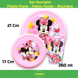 Uovo Sorpresa Pasqua Minnie Mouse Bambini con Set Pappa 7 Pezzi in Mel