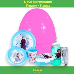 Uovo Sorpresa Pasqua Frozen Bambini con Set Pappa 7 Pezzi in Melamina 