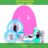 Uovo Sorpresa Pasqua Frozen Bambini con Set Pappa 7 Pezzi in Melamina 