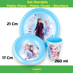 Uovo Sorpresa Pasqua Frozen Bambini con Set Pappa 7 Pezzi in Melamina 