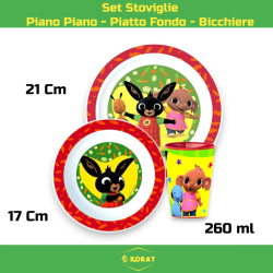 Uovo Sorpresa Pasqua Bing Bambini con Set Pappa 7 Pezzi in Melamina h.
