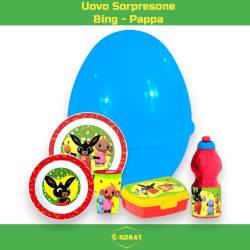 Uovo Sorpresa Pasqua Bing Bambini con Set Pappa 7 Pezzi in Melamina h.