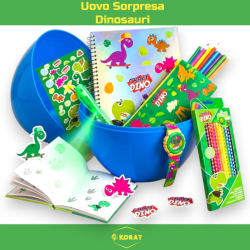 Uovo Sorpresa Pasqua Kit Scuola per Bambini Dinosauro con Set Colorare
