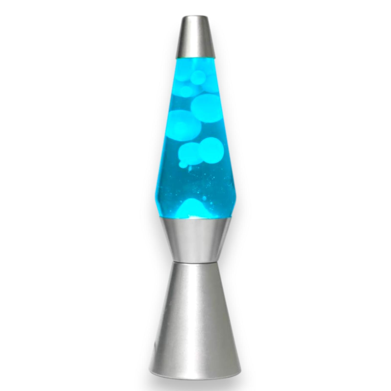 I - TOTAL - Lava Spaceship con Base  Argentata, Liquido Blu e Cera Bia