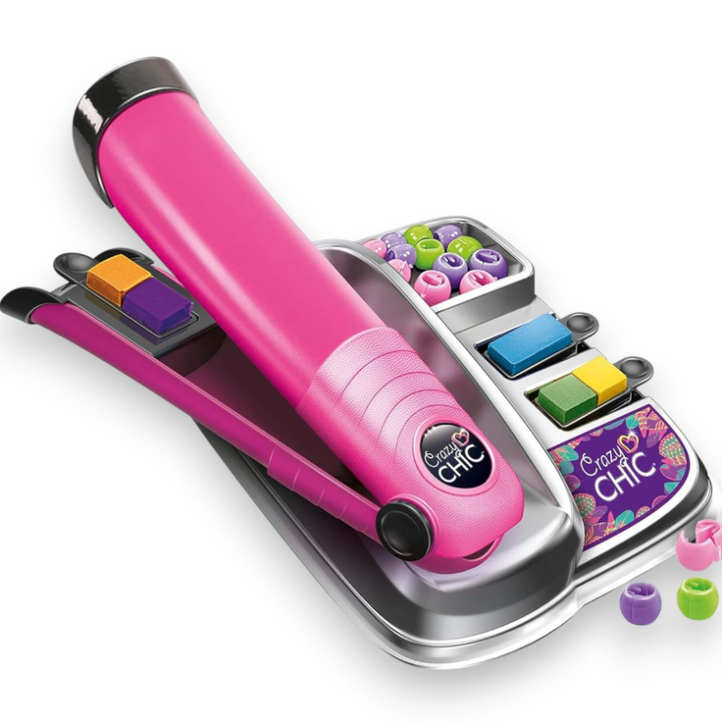 Clementoni Crazy Chic - Piastra Colora Capelli + Set di Perline e Acce