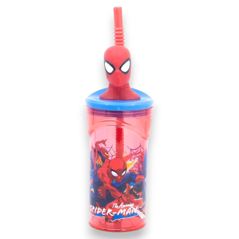 Stor - Bicchiere con Cannuccia - 360 ml -  Spiderman
