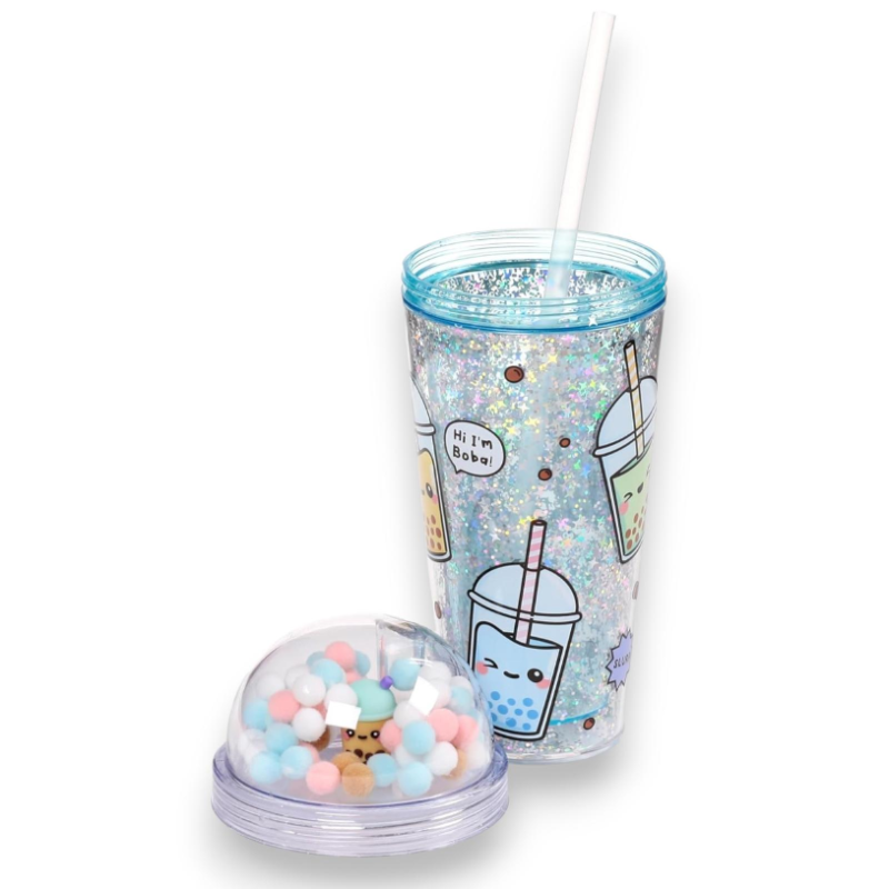 Puckator - Bicchierone con Cannuccia e Decorazioni - Bubble Tea - Food
