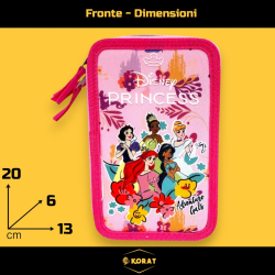 Principesse Disney - Astuccio Completo - 3 Zip