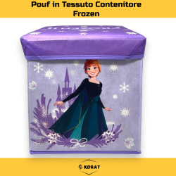 Pouf Contenitore in Tessuto Pieghevole - 30x30x30 cm - Frozen