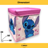 Pouf Contenitore in Tessuto Pieghevole - 30x30x30 cm - Stitch Girl