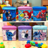 Pouf Contenitore in Tessuto Pieghevole - 30x30x30 cm - Lilo & Stitch