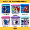 Pouf Contenitore in Tessuto Pieghevole - 30x30x30 cm - Lilo & Stitch