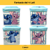 Pouf Contenitore in Tessuto Pieghevole - 30x30x30 cm - Lilo & Stitch
