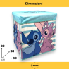 Pouf Contenitore in Tessuto Pieghevole - 30x30x30 cm - Lilo & Stitch
