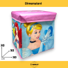 Pouf Contenitore in Tessuto Pieghevole - 30x30x30 cm - Principesse Dis