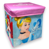 Pouf Contenitore in Tessuto Pieghevole - 30x30x30 cm - Principesse Dis
