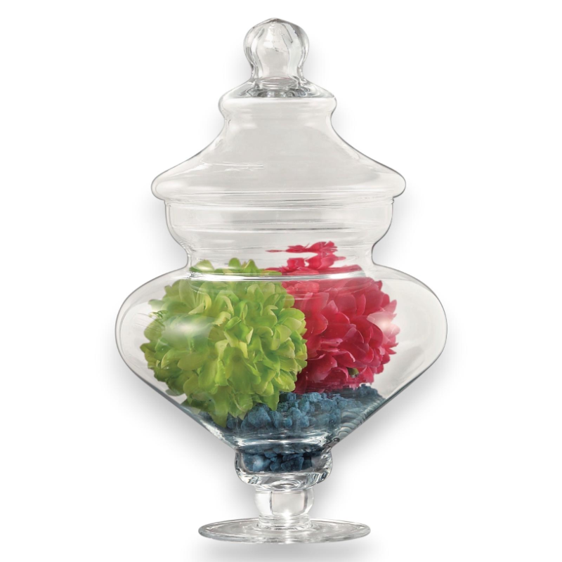 Star - Vaso in Vetro con Coperchio - 22x22x36 Cm