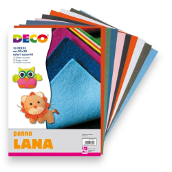 Album 10 Fogli - Panno Lana - Colori Assortiti - 20x30 cm