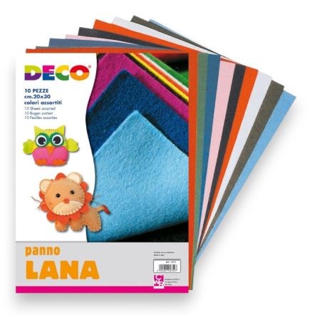 Album 10 Fogli - Panno Lana - Colori Assortiti - 20x30 cm