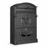Cassetta Postale con Decoro in Metallo - Antracite - 25,5x8,5x41 cm