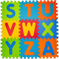 Teorema - Tappeto Puzzle Bambini con Lettere - 9 Pezzi - 32x32 cm