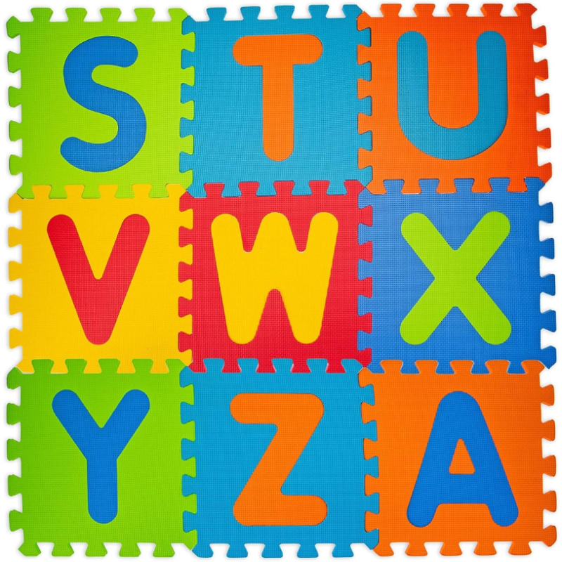 Teorema - Tappeto Puzzle Bambini con Lettere - 9 Pezzi - 32x32 cm