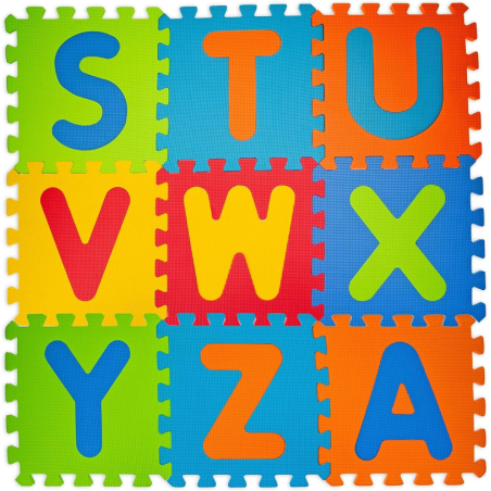 Teorema - Tappeto Puzzle Bambini con Lettere - 9 Pezzi - 32x32 cm