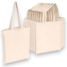 10 Borse in Cotone Naturale 38x42 cm con Manici a Tracolla