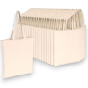 50 Borse in Cotone Naturale 38x42 cm con Manici a Tracolla