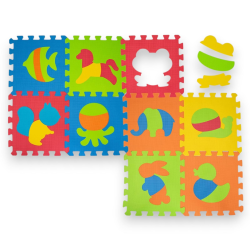 Teorema - Tappeto Puzzle Bambini - 9 Pezzi - 32x32 cm - Animali