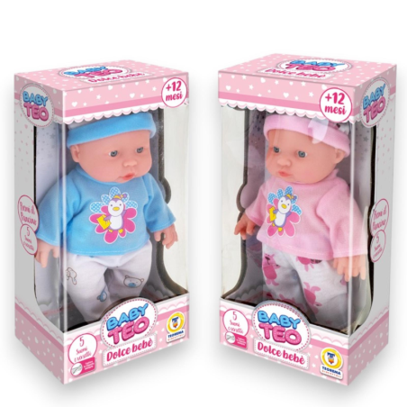 Baby Teo - Bambolotto con Suoni - Modello Maschio o Femmina - 24 cm