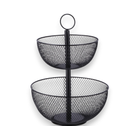 Alzatina Porta Frutta a 2 Livelli in Ferro – Salvaspazio e Design Mode