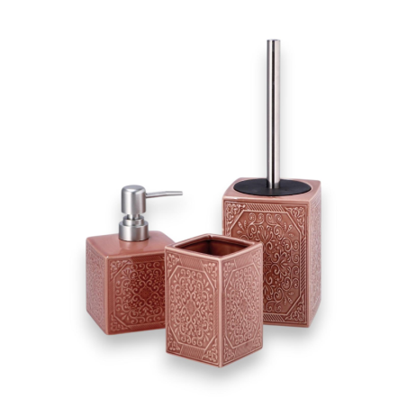 Set 3 Accessori Bagno in Ceramica – Eleganza e Funzionalità per il Tuo
