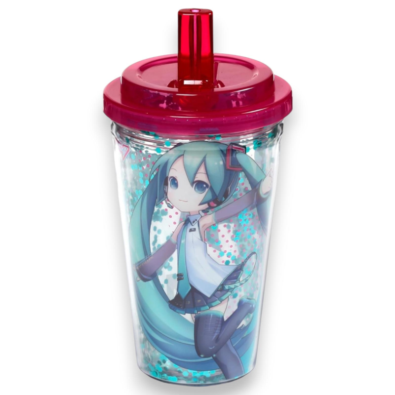 Puckator - Bicchierone con Cannuccia - 500 ml - Hatsune Miku