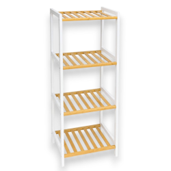 Scaffale in Metallo e Bambù - 4 Ripiani - 35x30x100 cm