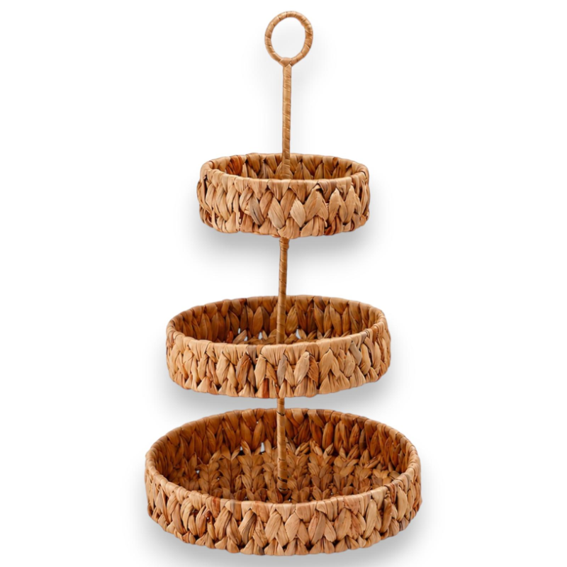 Alzatina a 3 Ripiani in Giacinto d’Acqua Ø 25 cm – Design Artigianale 