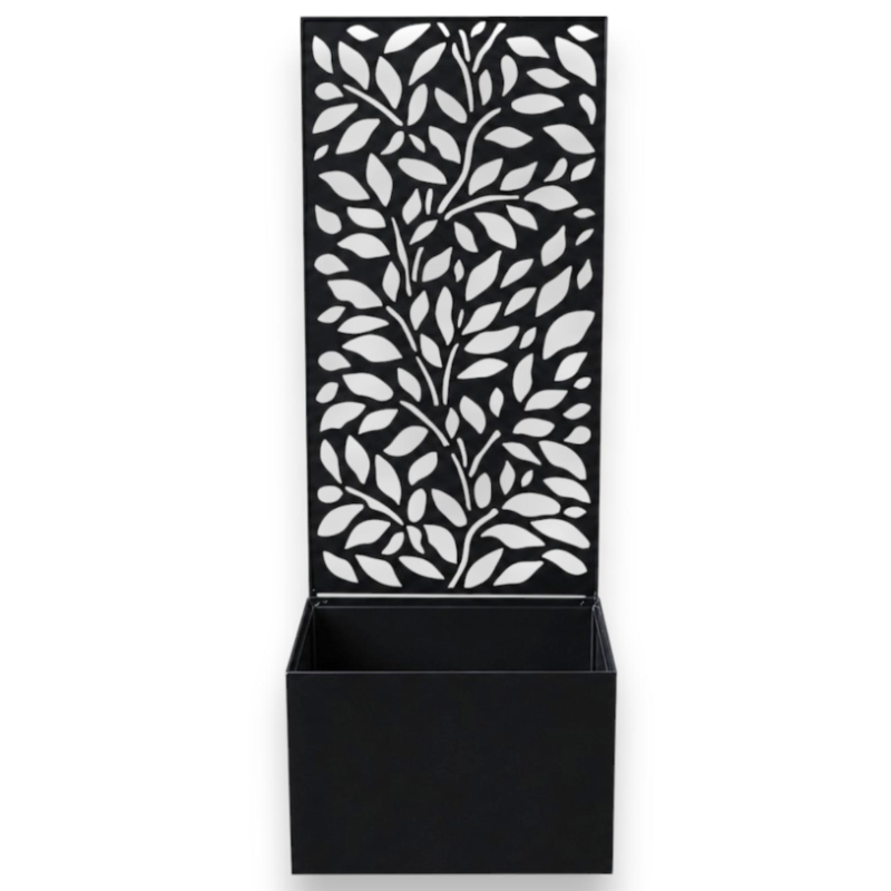 Fioriere in Ferro dal Design Floreale Elegante - 30x22x H.100 cm