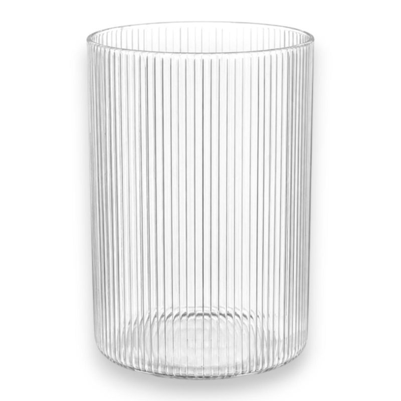 Vaso Vetro Fiori Rigato - 10x15 cm