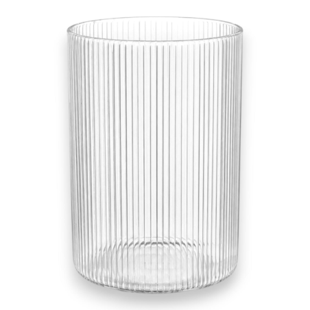 Vaso Vetro Fiori Rigato - 10x15 cm