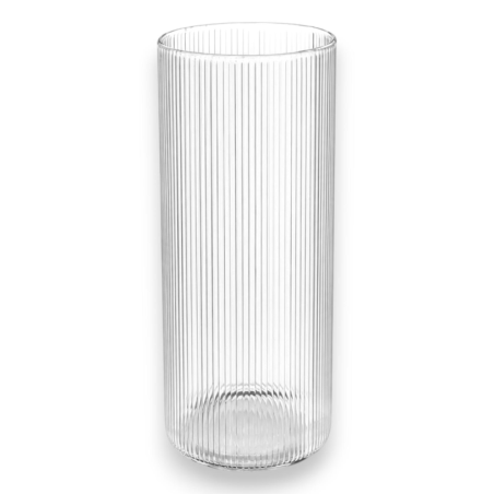 Vaso Vetro Fiori Rigato - 10x30 cm