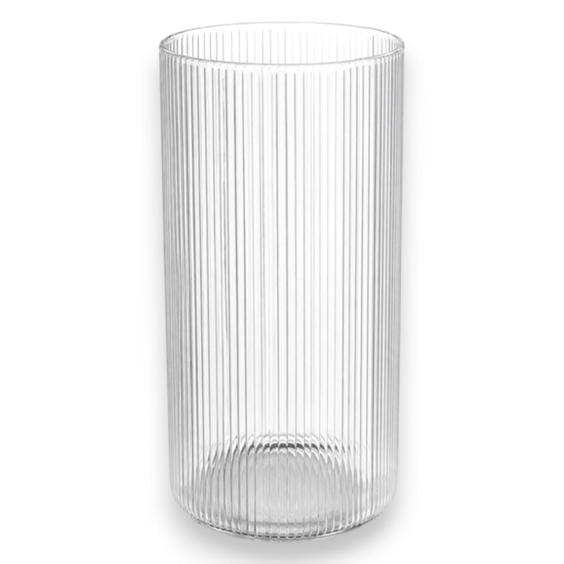 Vaso Vetro Fiori Rigato - 10x25 cm