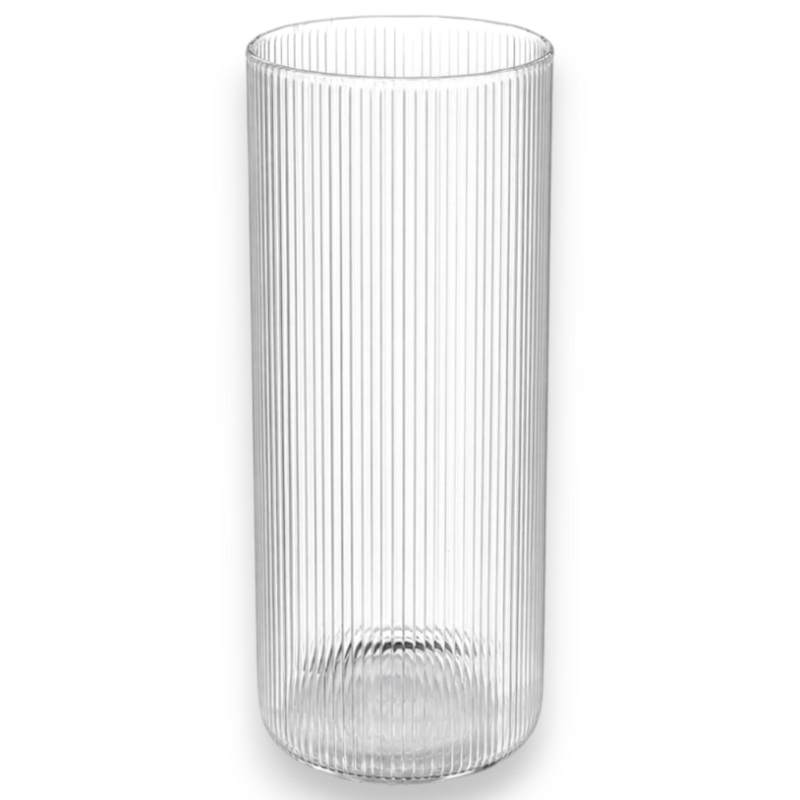 Vaso Vetro Fiori Rigato - 10x35 cm
