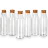 6 Bottiglie Vetro - Tappo in Sughero - 1 Lt - 8,5x8,5x27 Cm